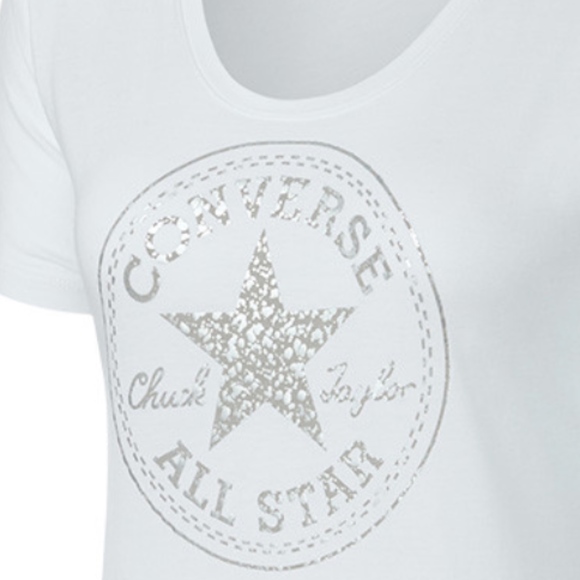 NWT Metallic Converse Chuck All Star Patch T-Shirt - Picture 2 of 6